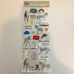 Recollections UNICORN Themed Stickers Scrapbook Paper Crafts DIY Rainbow…